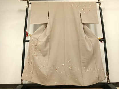 平和屋着物●訪問着　駒刺繍　立波花文　金彩　正絹　逸品　AABL2957fy