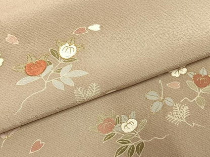 平和屋着物●訪問着　駒刺繍　立波花文　金彩　正絹　逸品　AABL2957fy