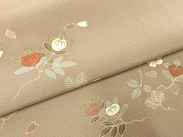 平和屋着物●訪問着　駒刺繍　立波花文　金彩　正絹　逸品　AABL2957fy