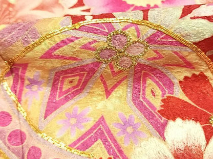 平和屋着物●豪華振袖　駒刺繍　草花鞠文　暈し染め　金彩　銀通し地　正絹　逸品　AABL2958fy