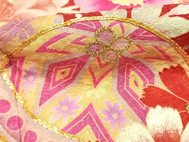 平和屋着物●豪華振袖　駒刺繍　草花鞠文　暈し染め　金彩　銀通し地　正絹　逸品　AABL2958fy