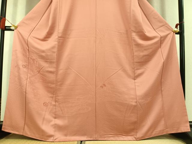 平和屋着物●色留訪問着　貝桶花文　東雲色　正絹　逸品　AABL2960fy