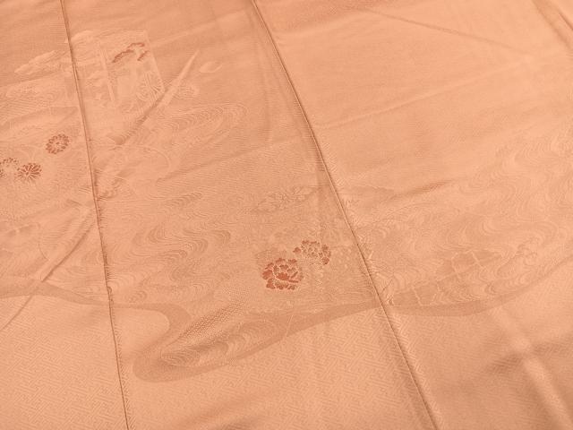 平和屋着物●色留訪問着　貝桶花文　東雲色　正絹　逸品　AABL2960fy