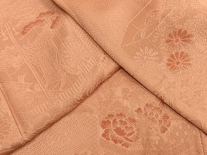 平和屋着物●色留訪問着　貝桶花文　東雲色　正絹　逸品　AABL2960fy