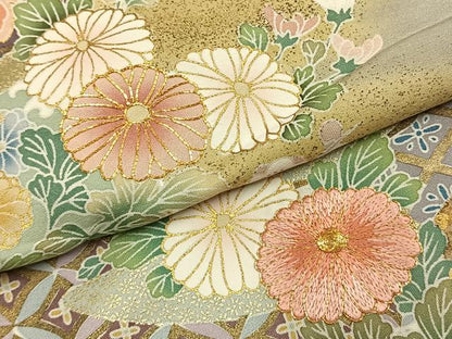 平和屋着物●豪華色留袖　作家物　駒刺繍　草花文　暈し染め　金彩　正絹　逸品　未使用　AABL2963fy