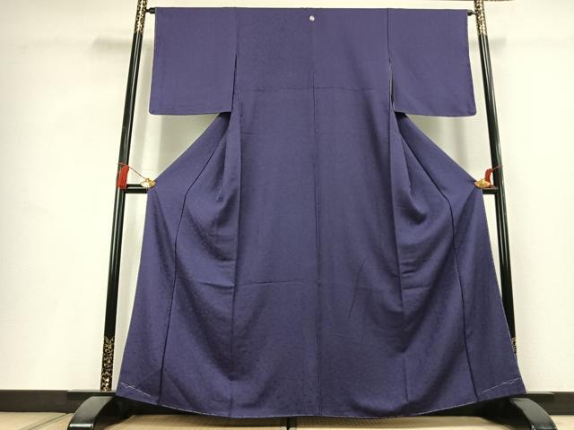平和屋着物●上質な色無地　宝尽くし地紋　江戸紫色　正絹　逸品　AABL2970fy