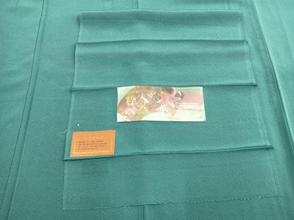 平和屋着物●上質な色無地　粋彩華　四季草木染　青緑色　反端付き　正絹　逸品　未使用　AABL2973fy