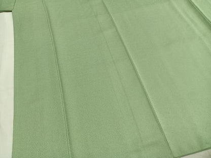平和屋着物●上質な色無地　花尽くし地紋　夏虫色　正絹　逸品　AABL2974fy