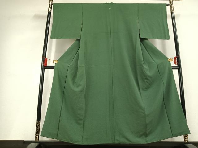 平和屋着物●上質な色無地　老竹色　正絹　逸品　未使用　AABL2976fy