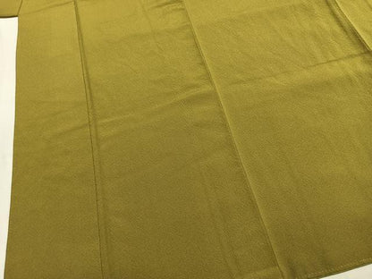 平和屋着物●二代目清次郎　手描き　色無地　菜種油色　正絹　逸品　未使用　AABL2977fy
