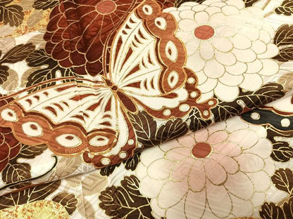 平和屋着物●豪華振袖　駒刺繍　花蝶文　金彩　正絹　逸品　AABL2986fy