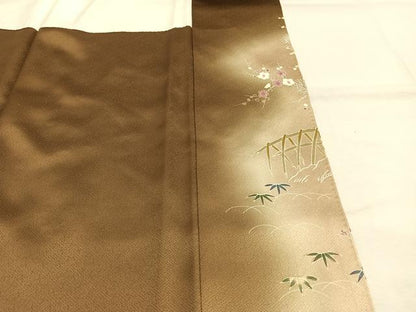 平和屋着物●西陣 京の名門 じゅらく謹製 帝王紫 訪問着 駒刺繍 竹屋町刺繍 風景花文 暈し染め 金糸 金彩 正絹 逸品 AABL2987fy