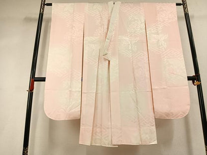 平和屋着物●振袖用長襦袢　無双仕立て　草花地紋　暈し染め　正絹　逸品　AABL2989fy
