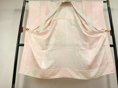 平和屋着物●振袖用長襦袢　無双仕立て　草花地紋　暈し染め　正絹　逸品　AABL2989fy