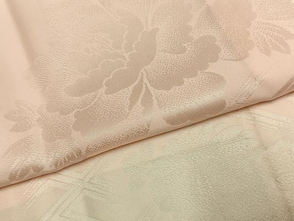 平和屋着物●振袖用長襦袢　無双仕立て　草花地紋　暈し染め　正絹　逸品　AABL2989fy