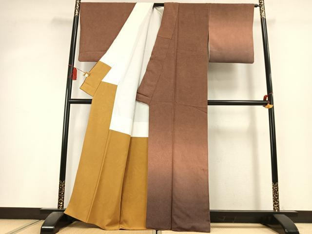 平和屋着物●訪問着　江戸小紋　鮫小紋柄　暈し染め　正絹　逸品　AABL2994fy