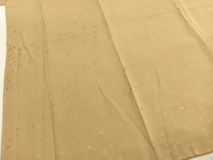 平和屋着物●上質な色無地　箔散らし地紋　枯色　正絹　逸品　AABL2996fy