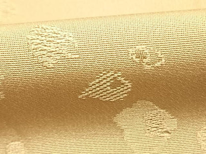 平和屋着物●上質な色無地　箔散らし地紋　枯色　正絹　逸品　AABL2996fy
