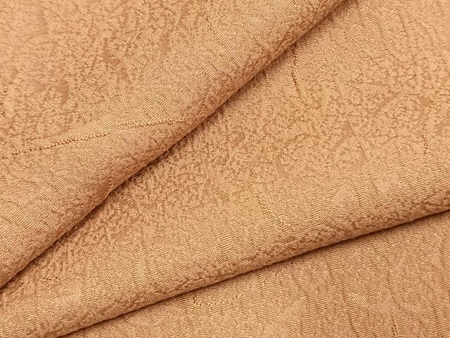 平和屋着物●上質な色無地　霞地紋　江戸茶色　正絹　逸品　AABL2998fy