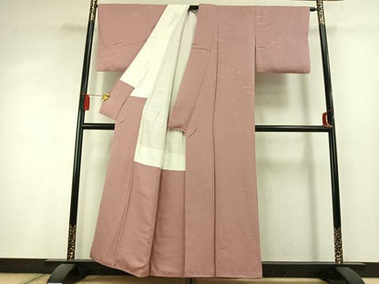 平和屋着物●上質な色無地　葡萄蔦の葉地紋　虹色　正絹　逸品　AABL3000fy