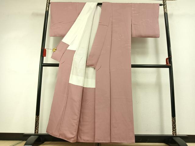 平和屋着物●上質な色無地　葡萄蔦の葉地紋　虹色　正絹　逸品　AABL3000fy