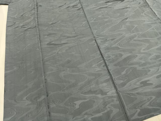 平和屋着物●上質な色無地　流水地紋　湊鼠色　正絹　逸品　AABL3001fy