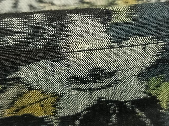 平和屋着物●本真綿結城紬　色紙重ね花文　反端付き　正絹　逸品　AABL3002fy