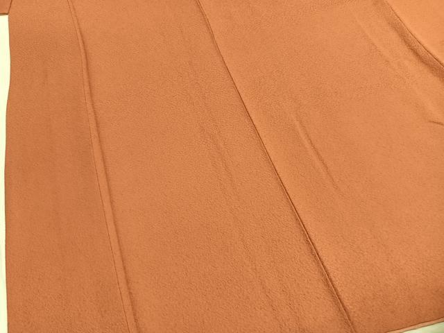 平和屋着物●上質な色無地　紋意匠　黄丹色　正絹　逸品　AABL3003fy