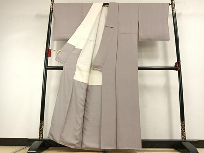 平和屋着物●上質な色無地　作家物　本草木染　霞色　正絹　逸品　未使用　AABL3005fy