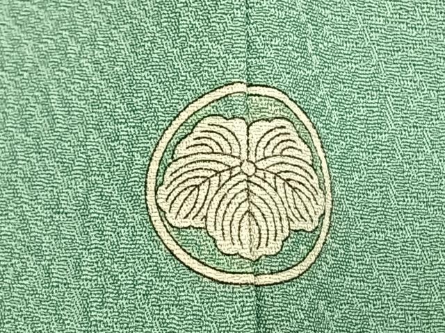 平和屋着物●上質な色無地　網目地紋　青竹色　正絹　逸品　未使用　AABL3007fy