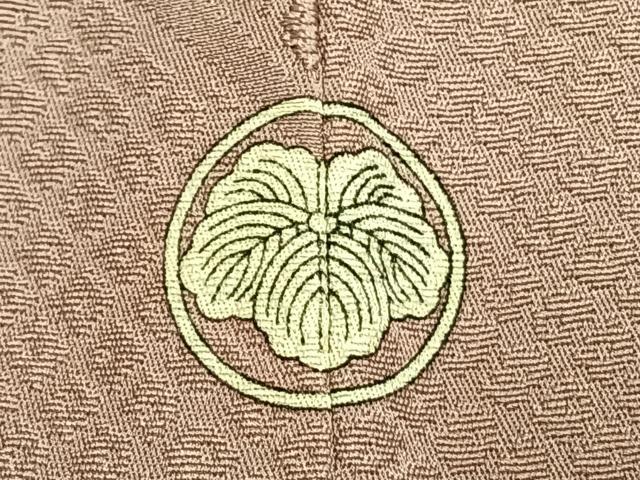 平和屋着物●上質な色無地　熨斗花地紋　灰桜色　正絹　逸品　AABL3008fy