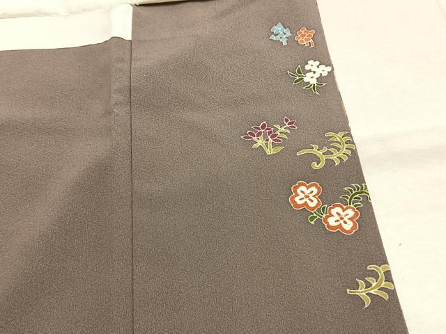 平和屋着物●豪華色留袖　駒刺繍　吉祥舞蝶花鳥文　金彩　正絹　逸品　AABL3010fy