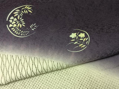 平和屋着物●訪問着　草花文　暈し染め　金彩　正絹　逸品　AABL3013fy