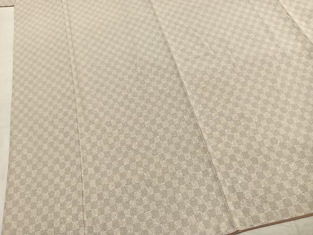 平和屋着物●上質な小紋　市松文様　正絹　逸品　AABL3015fy
