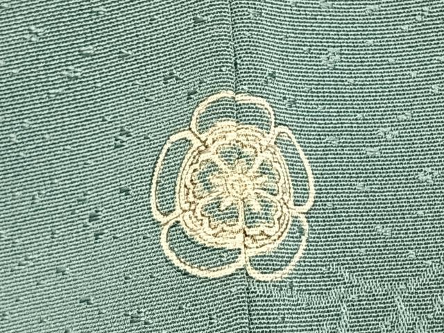 平和屋着物●上質な色無地　風景地紋　秘色色　正絹　逸品　AABL3017fy