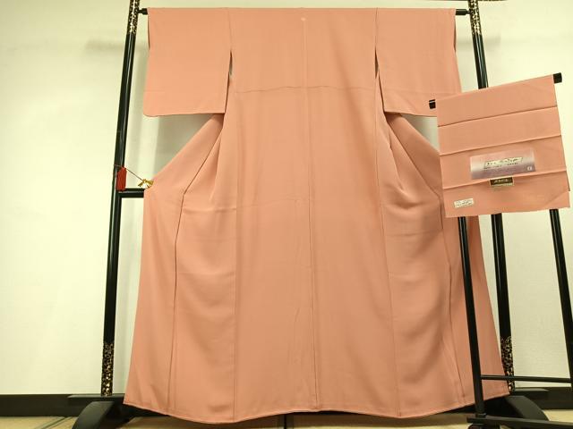 平和屋着物●上質な色無地　ときがら茶色　丹後ちりめん　反端付き　正絹　逸品　AABL3019fy