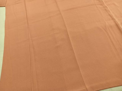 平和屋着物●上質な色無地　ときがら茶色　丹後ちりめん　反端付き　正絹　逸品　AABL3019fy