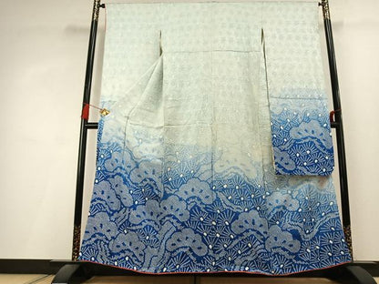 平和屋着物●豪華振袖　総絞り　松　暈し染め　正絹　逸品　AABL3020fy