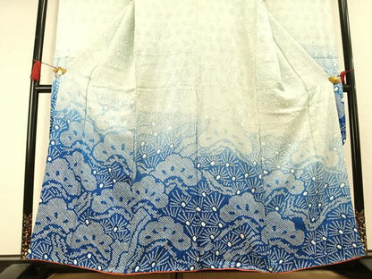 平和屋着物●豪華振袖　総絞り　松　暈し染め　正絹　逸品　AABL3020fy