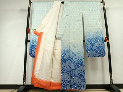 平和屋着物●豪華振袖　総絞り　松　暈し染め　正絹　逸品　AABL3020fy