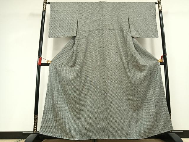 平和屋着物●大変加工の良い総絞り小紋　黒地　正絹　逸品　未使用　AABL3025fy