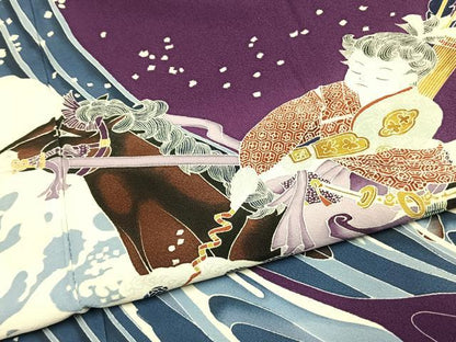 平和屋着物●本加賀友禅作家　木村州宏　色留袖　立波人物馬文　正絹　逸品　AABL3026fy
