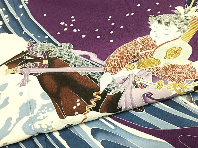 平和屋着物●本加賀友禅作家　木村州宏　色留袖　立波人物馬文　正絹　逸品　AABL3026fy