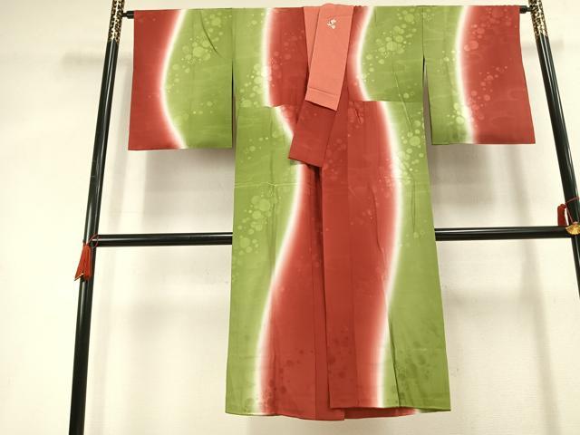平和屋着物●長襦袢　無双仕立て　丸地紋　暈し染め　半衿刺繍　正絹　逸品　AABL3027fy