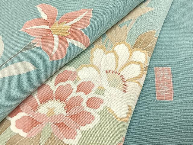平和屋着物●訪問着　友禅　作家物　枝花文　暈し染め　正絹　逸品　未使用　AABL3029fy