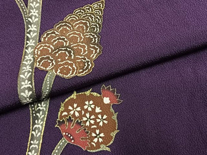 平和屋着物●訪問着　作家物　枝花文　金彩　正絹　逸品　AABL3032fy