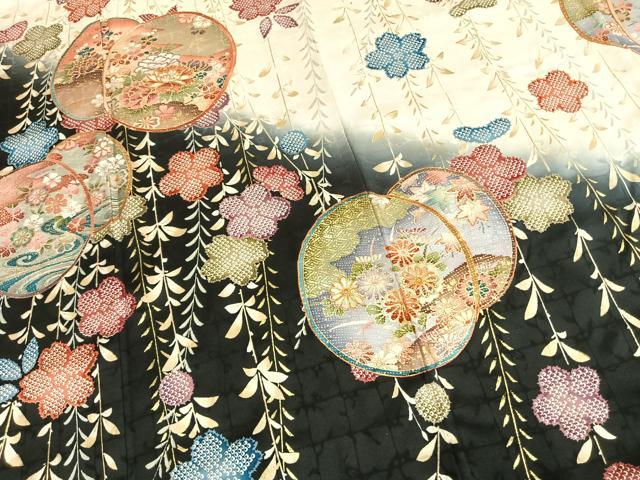 平和屋着物●豪華振袖　作家物　駒刺繍　草花文　暈し染め　金銀彩　正絹　逸品　AABL3039fy