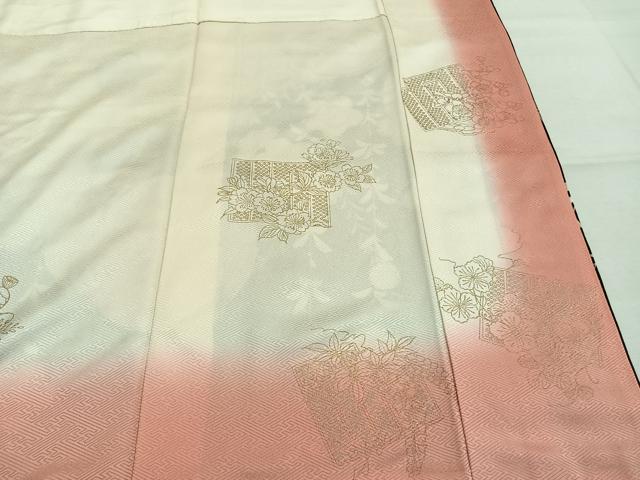 平和屋着物●豪華振袖　作家物　駒刺繍　草花文　暈し染め　金銀彩　正絹　逸品　AABL3039fy