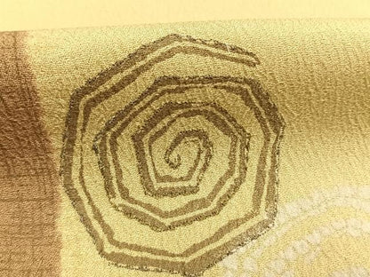 平和屋着物●ファッションデザイナー　HIROKO KOSHINO　コシノヒロコ　訪問着　絞り　幾何学文様　さが美扱い　正絹　逸品　AABL3043fy