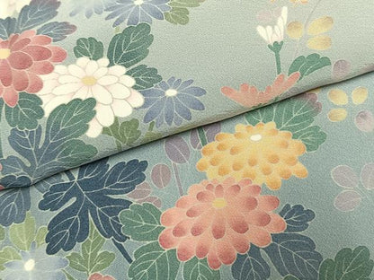 平和屋着物●訪問着　友禅　作家物　草花文　暈し染め　正絹　逸品　AABL3044fy